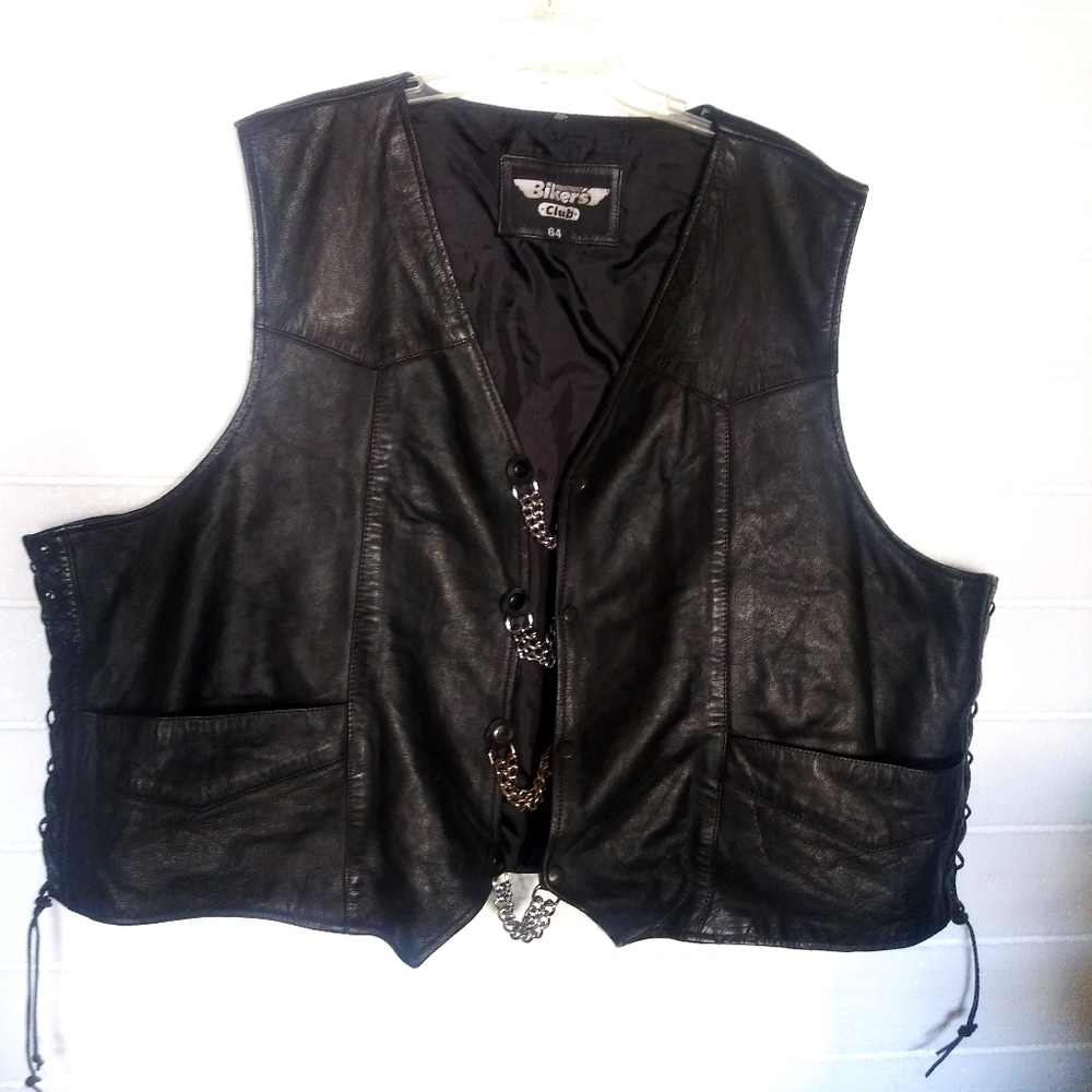 Bikers club leathers mens vest